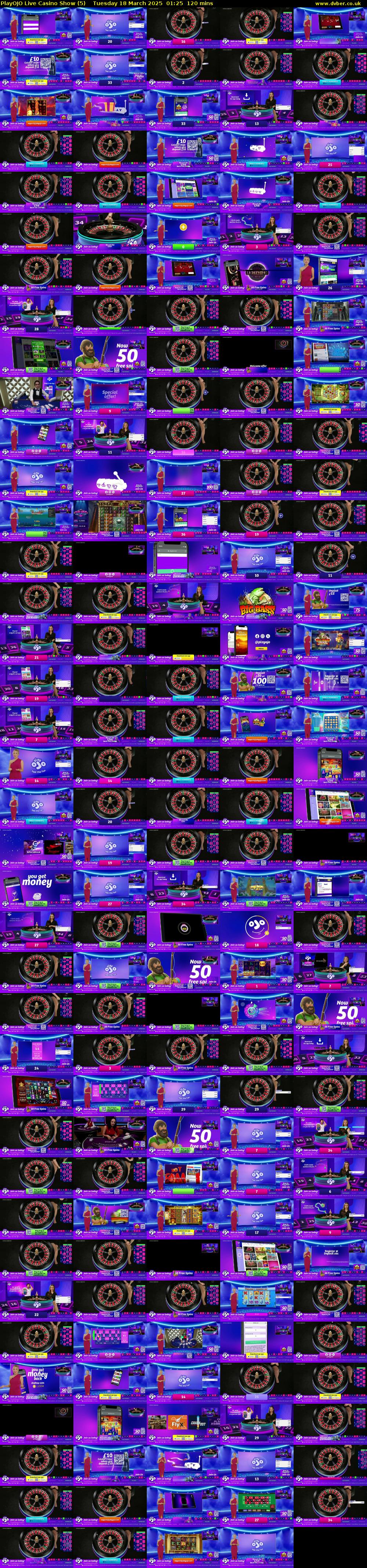 PlayOJO Live Casino Show (5) Tuesday 18 March 2025 01:25 - 03:25