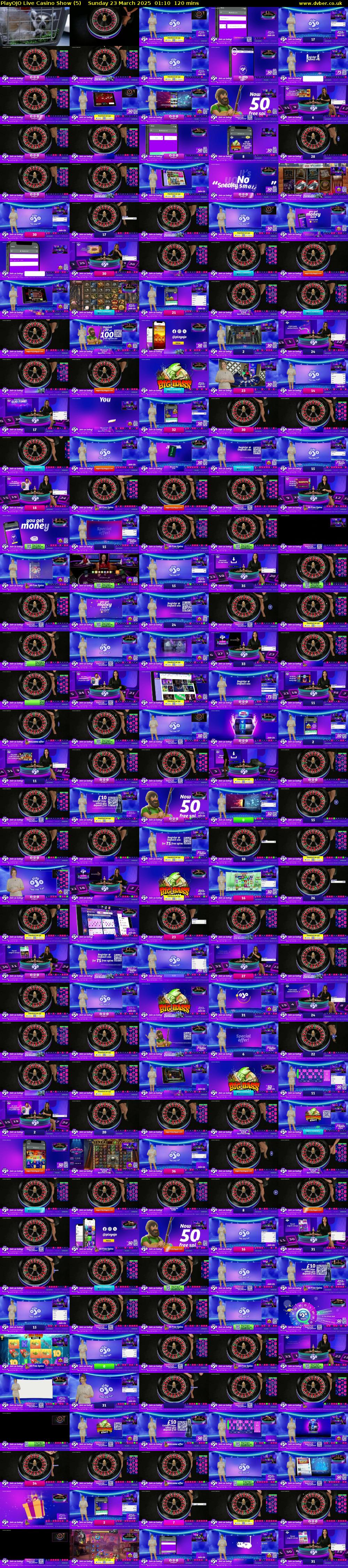 PlayOJO Live Casino Show (5) Sunday 23 March 2025 01:10 - 03:10