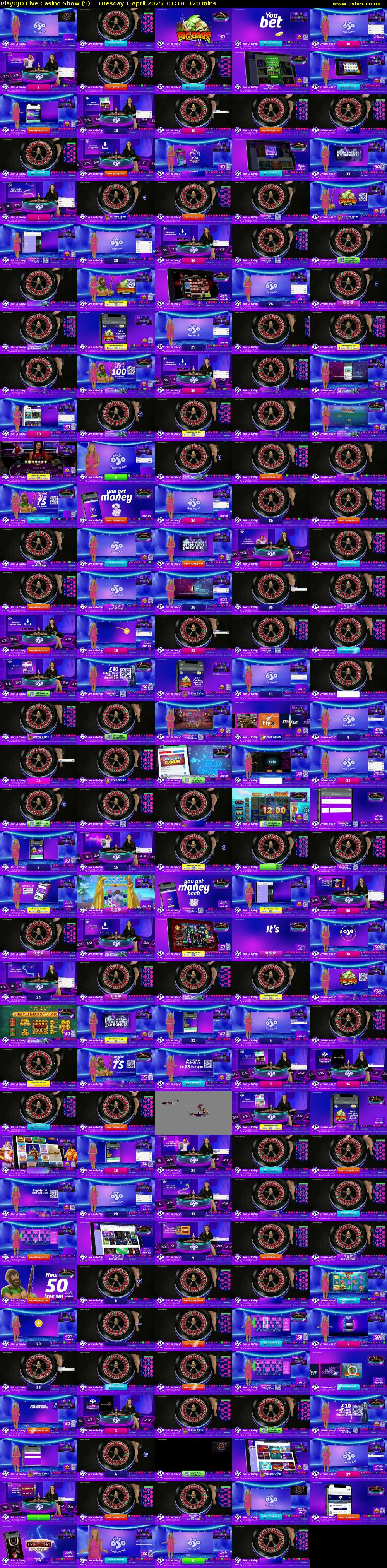 PlayOJO Live Casino Show (5) Tuesday 1 April 2025 01:10 - 03:10