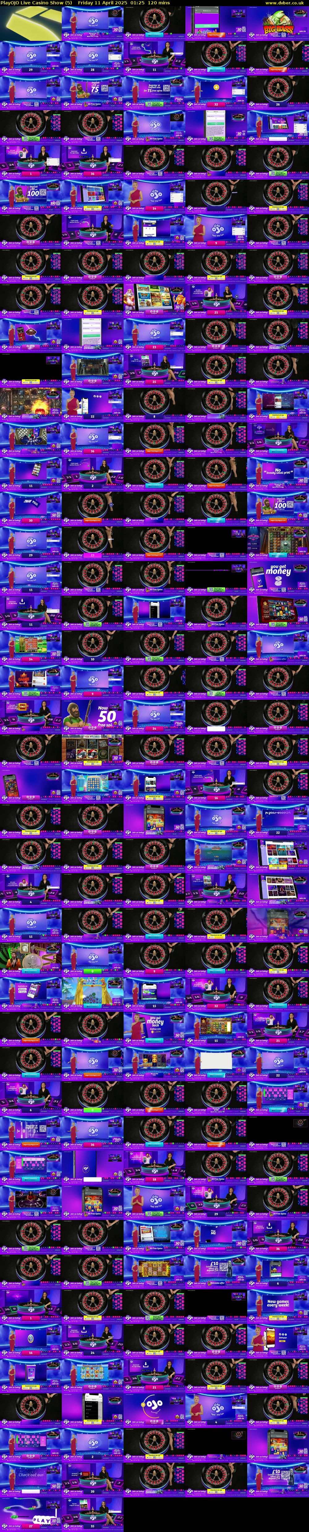 PlayOJO Live Casino Show (5) Friday 11 April 2025 01:25 - 03:25