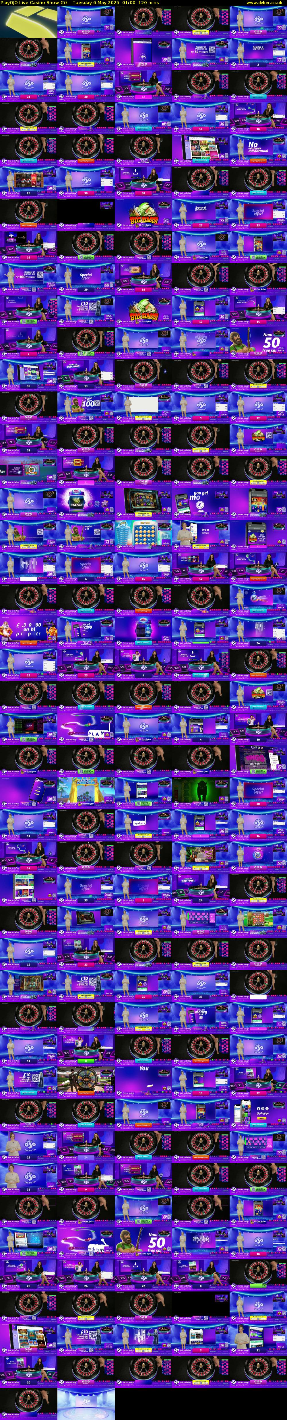 PlayOJO Live Casino Show (5) Tuesday 6 May 2025 01:00 - 03:00