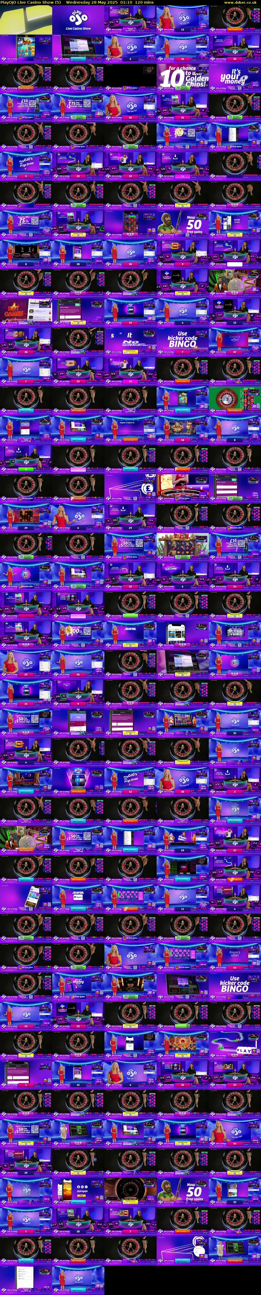 PlayOJO Live Casino Show (5) Wednesday 28 May 2025 01:10 - 03:10