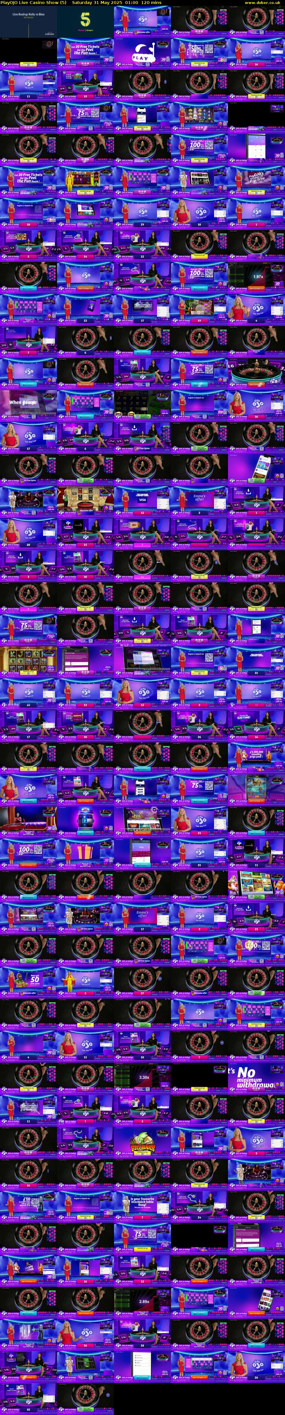 PlayOJO Live Casino Show (5) Saturday 31 May 2025 01:00 - 03:00