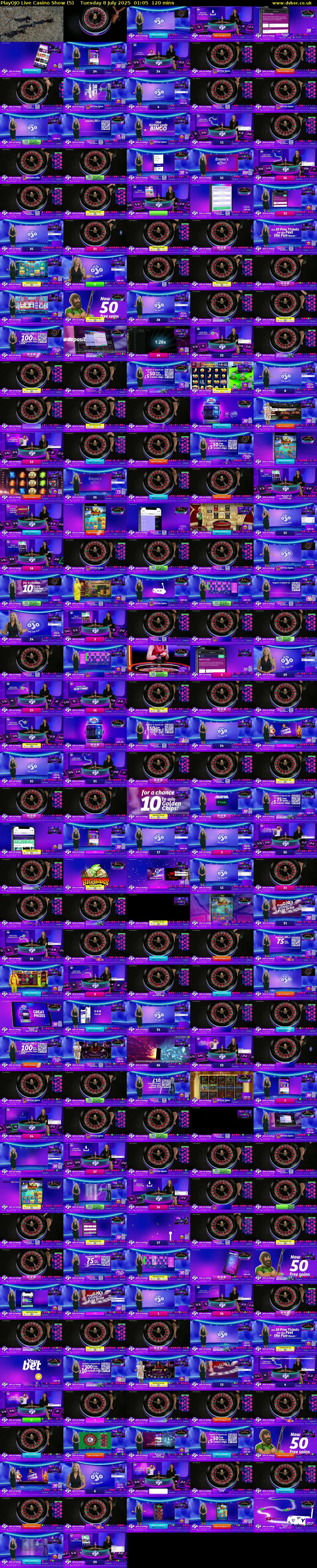 PlayOJO Live Casino Show (5) Tuesday 8 July 2025 01:05 - 03:05