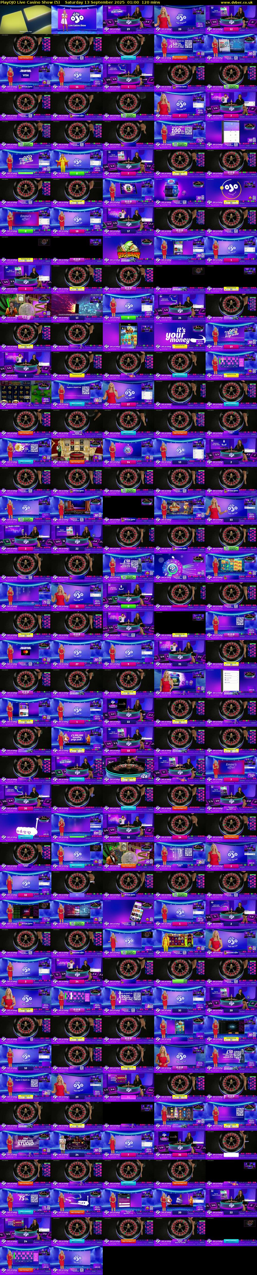 PlayOJO Live Casino Show (5) Saturday 13 September 2025 01:00 - 03:00
