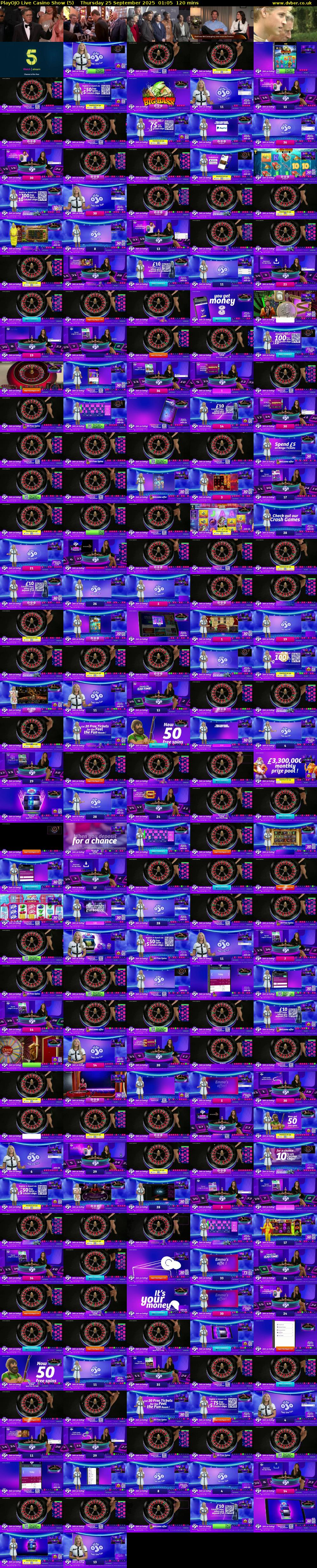 PlayOJO Live Casino Show (5) Thursday 25 September 2025 01:05 - 03:05
