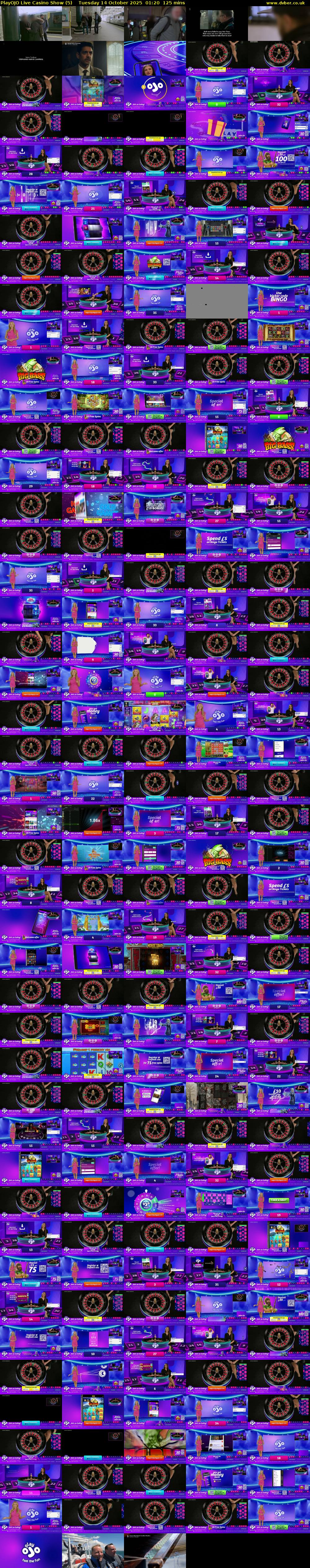 PlayOJO Live Casino Show (5) Tuesday 14 October 2025 01:20 - 03:25