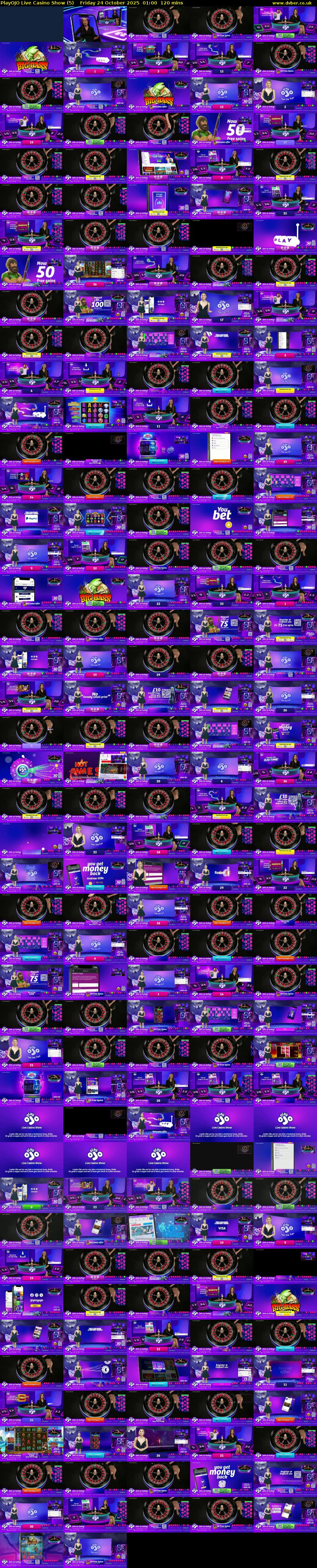 PlayOJO Live Casino Show (5) Friday 24 October 2025 01:00 - 03:00