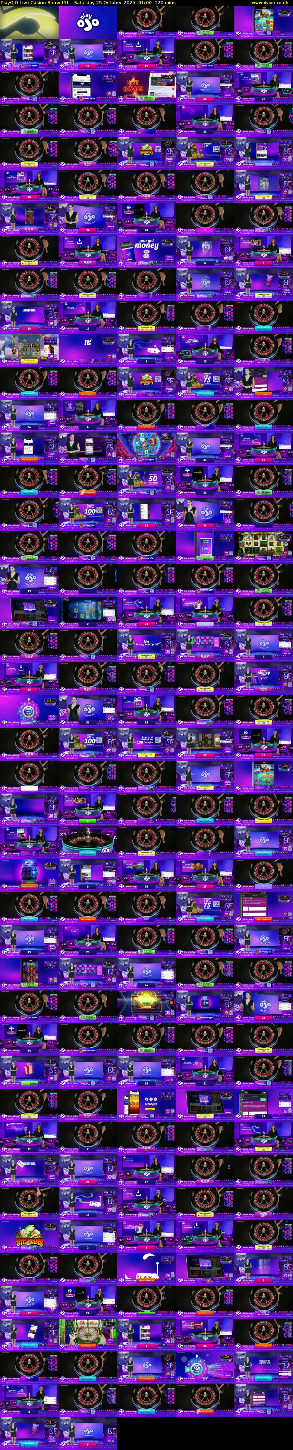 PlayOJO Live Casino Show (5) Saturday 25 October 2025 01:00 - 03:00