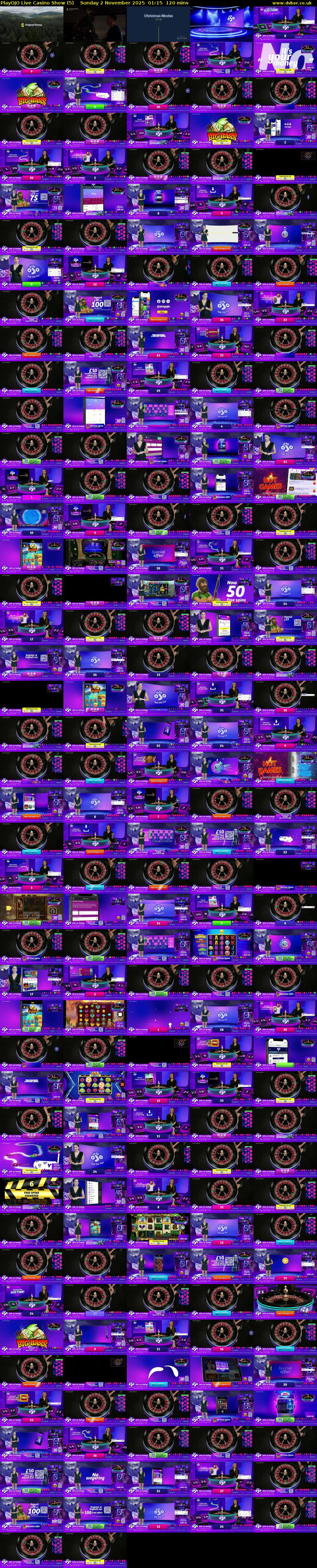 PlayOJO Live Casino Show (5) Sunday 2 November 2025 01:15 - 03:15