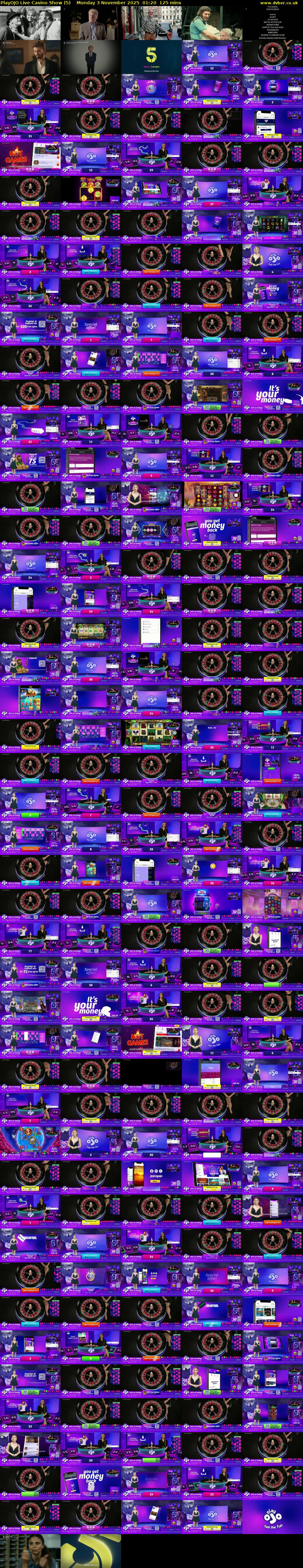 PlayOJO Live Casino Show (5) Monday 3 November 2025 01:20 - 03:25