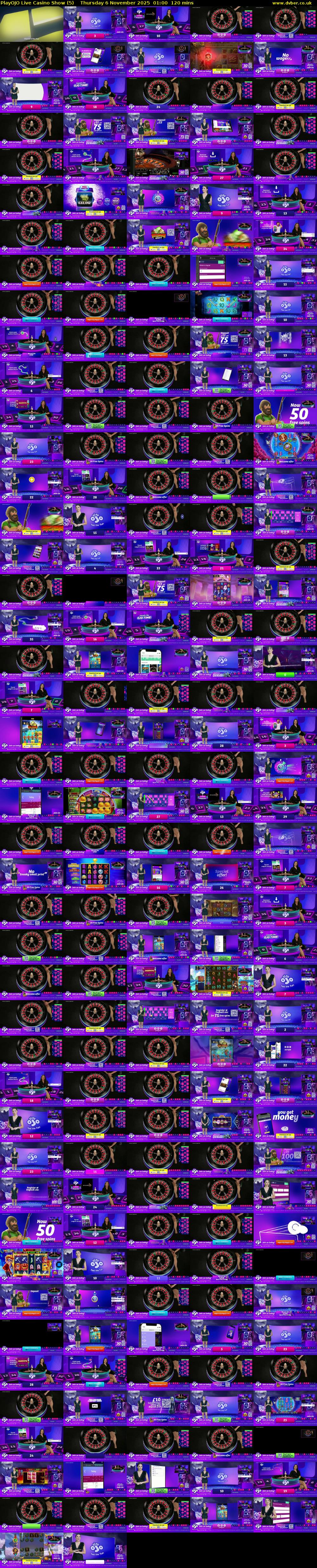 PlayOJO Live Casino Show (5) Thursday 6 November 2025 01:00 - 03:00