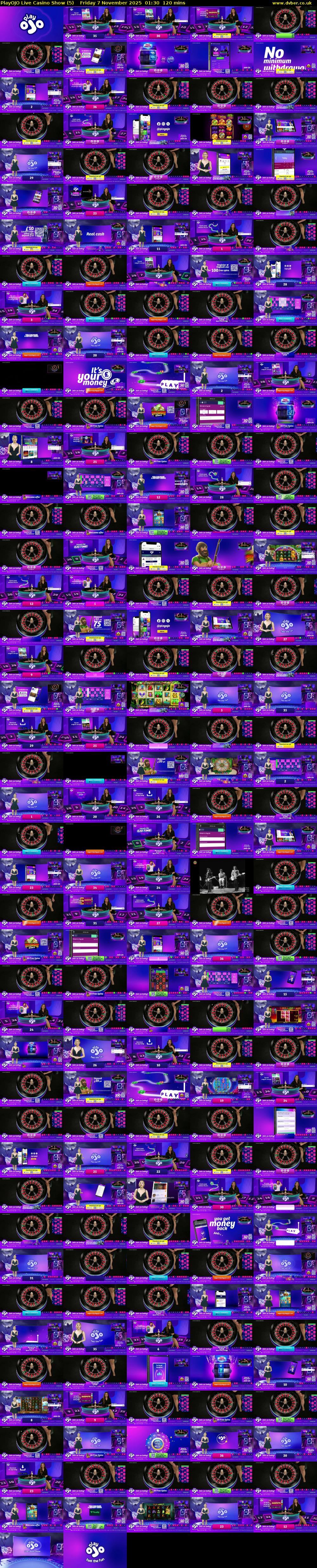 PlayOJO Live Casino Show (5) Friday 7 November 2025 01:30 - 03:30