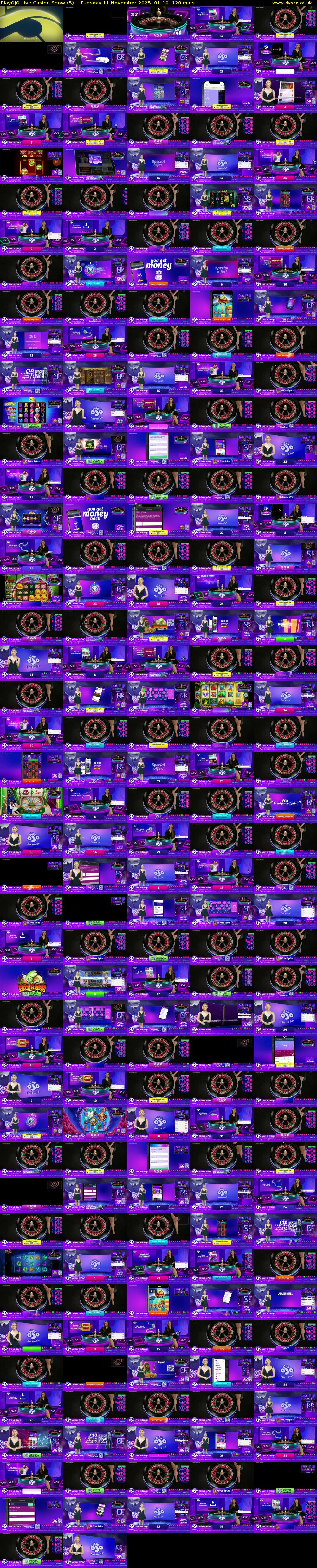 PlayOJO Live Casino Show (5) Tuesday 11 November 2025 01:10 - 03:10