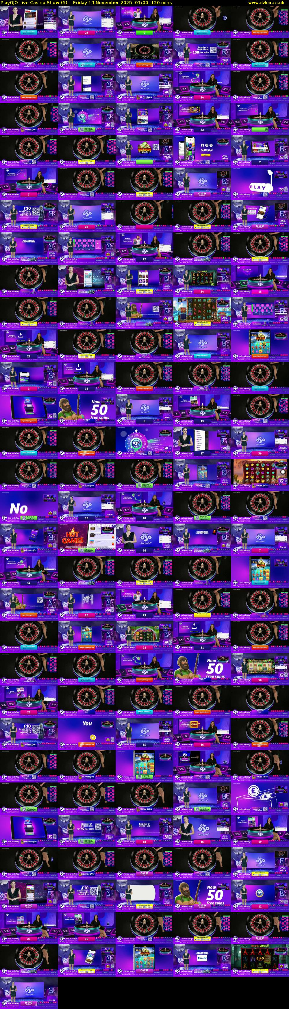 PlayOJO Live Casino Show (5) Friday 14 November 2025 01:00 - 03:00