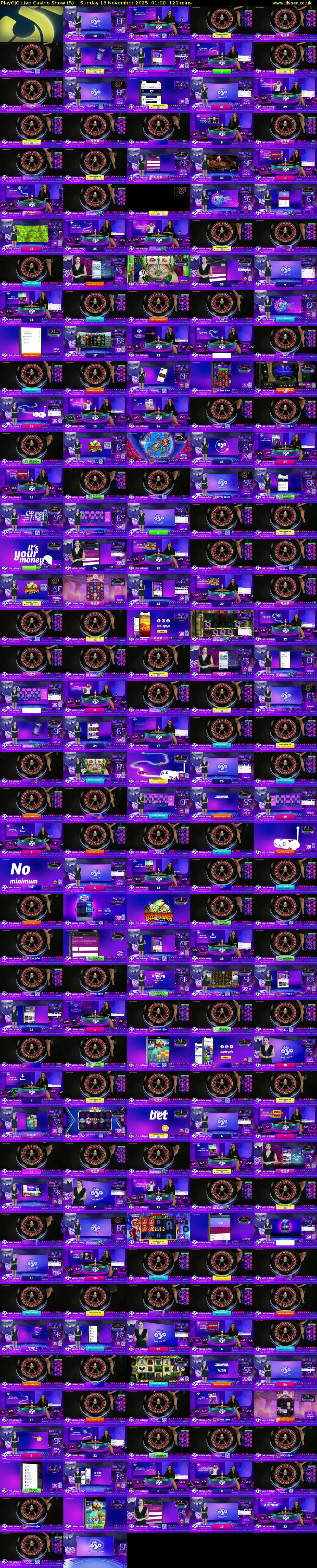 PlayOJO Live Casino Show (5) Sunday 16 November 2025 01:00 - 03:00