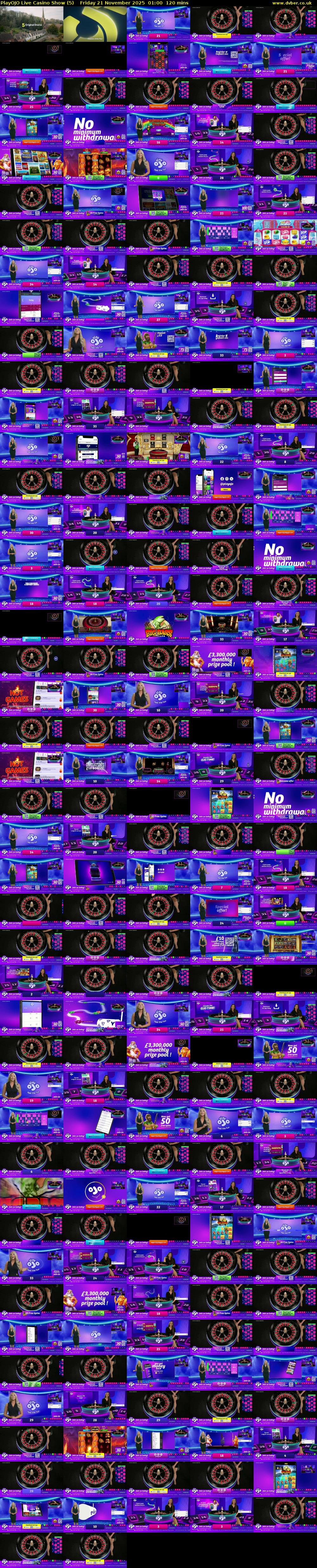 PlayOJO Live Casino Show (5) Friday 21 November 2025 01:00 - 03:00