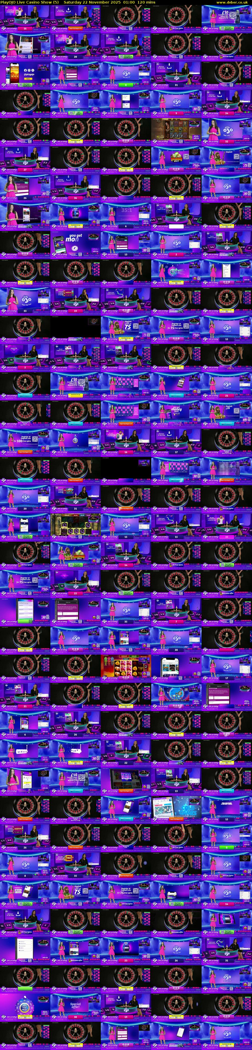 PlayOJO Live Casino Show (5) Saturday 22 November 2025 01:00 - 03:00