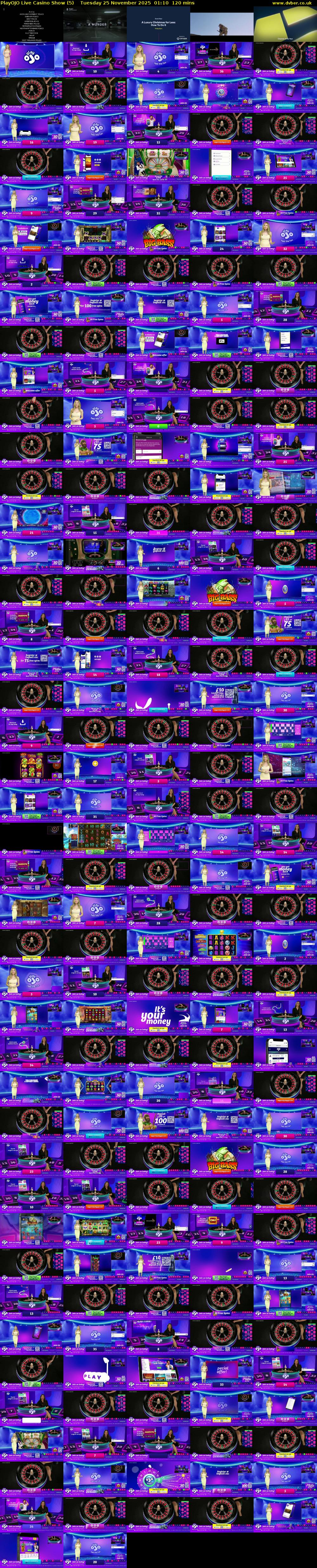 PlayOJO Live Casino Show (5) Tuesday 25 November 2025 01:10 - 03:10