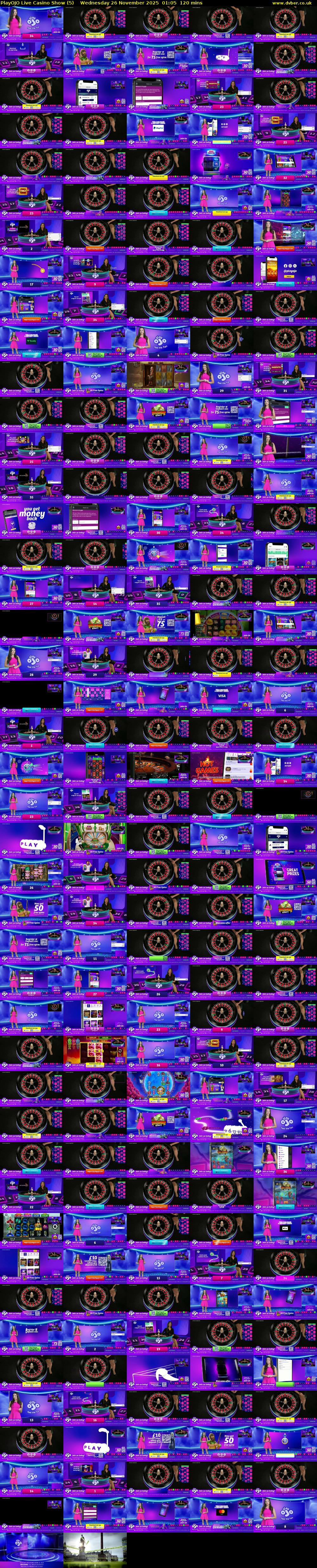 PlayOJO Live Casino Show (5) Wednesday 26 November 2025 01:05 - 03:05