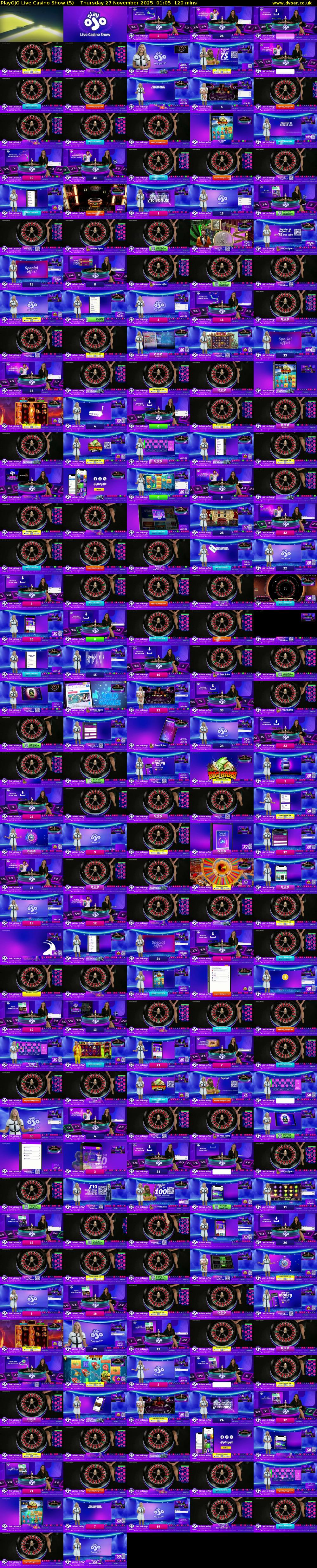PlayOJO Live Casino Show (5) Thursday 27 November 2025 01:05 - 03:05