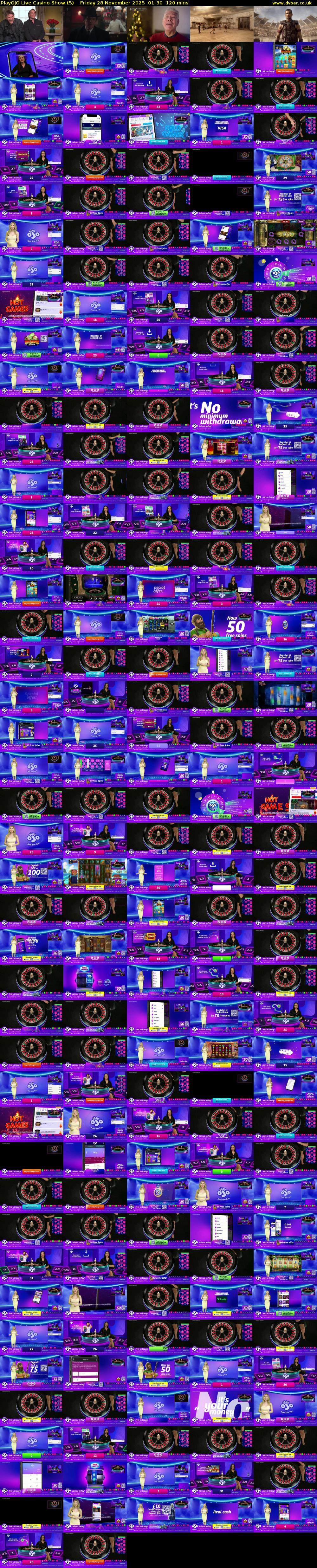 PlayOJO Live Casino Show (5) Friday 28 November 2025 01:30 - 03:30