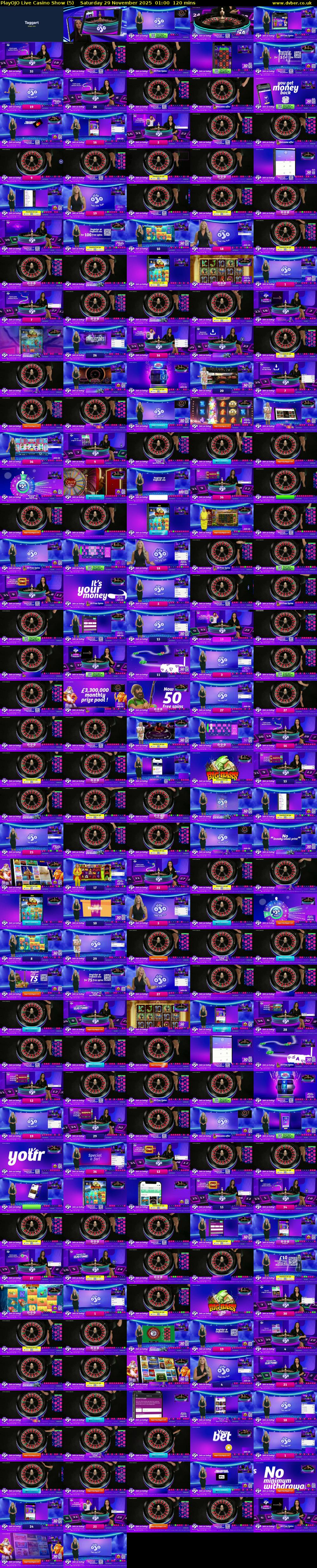 PlayOJO Live Casino Show (5) Saturday 29 November 2025 01:00 - 03:00
