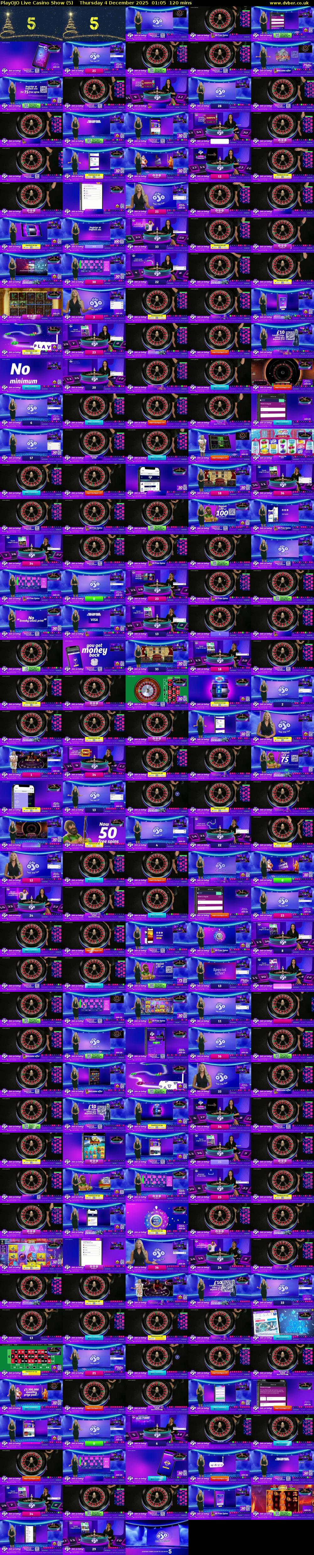 PlayOJO Live Casino Show (5) Thursday 4 December 2025 01:05 - 03:05