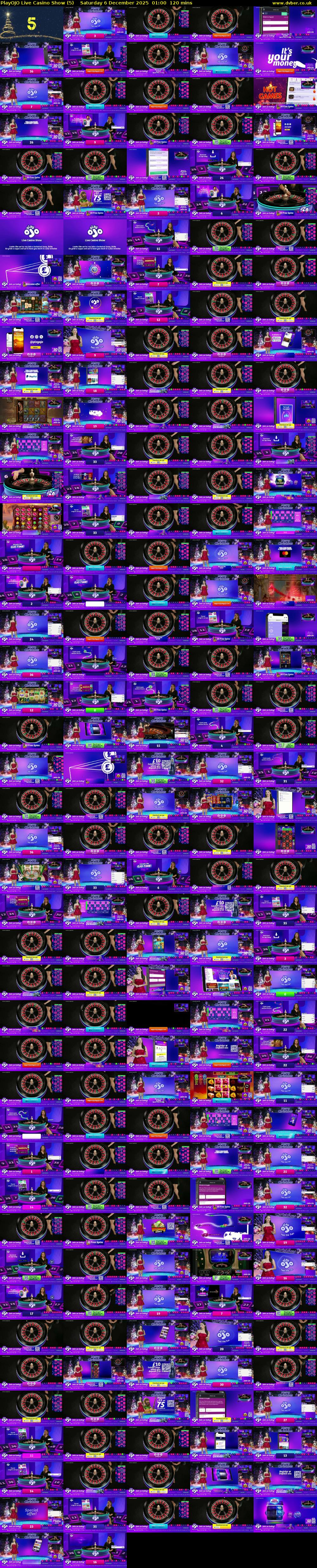 PlayOJO Live Casino Show (5) Saturday 6 December 2025 01:00 - 03:00