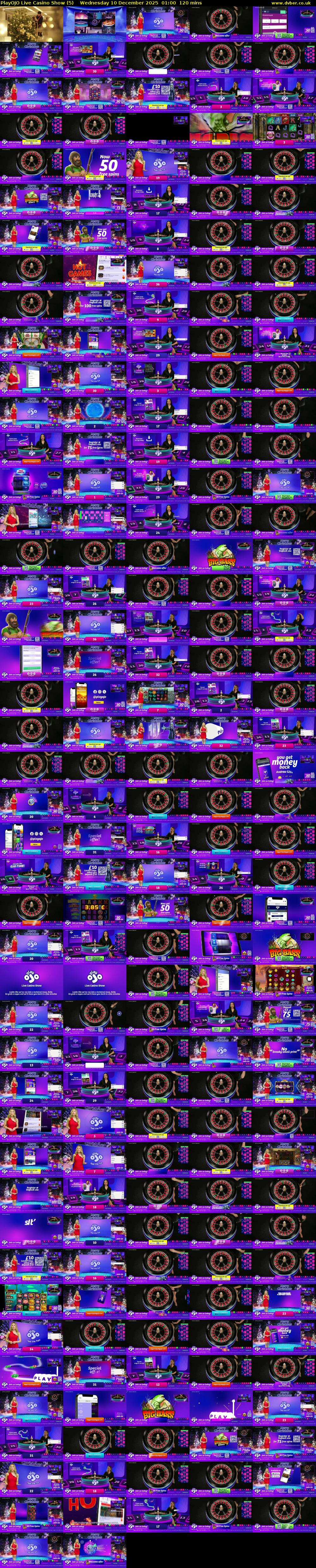 PlayOJO Live Casino Show (5) Wednesday 10 December 2025 01:00 - 03:00