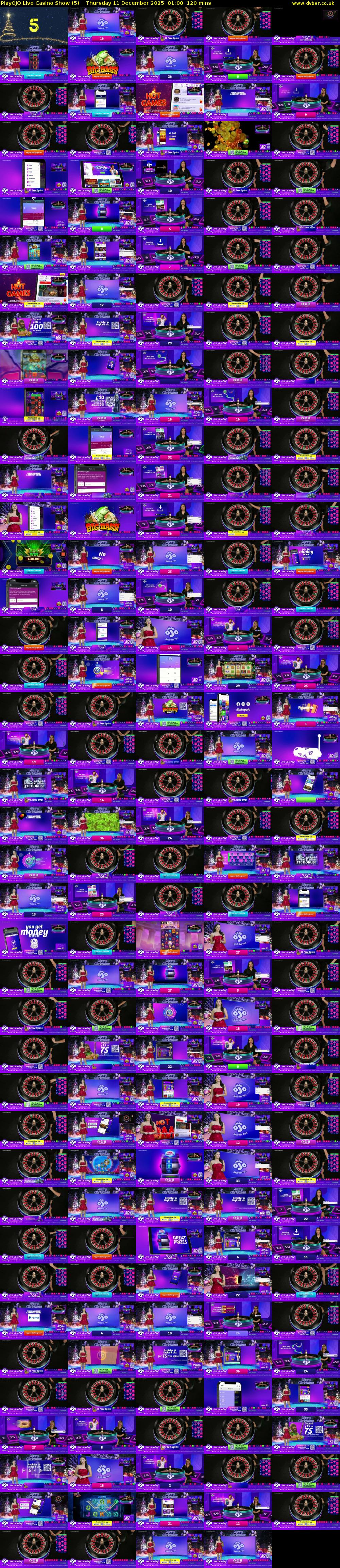 PlayOJO Live Casino Show (5) Thursday 11 December 2025 01:00 - 03:00