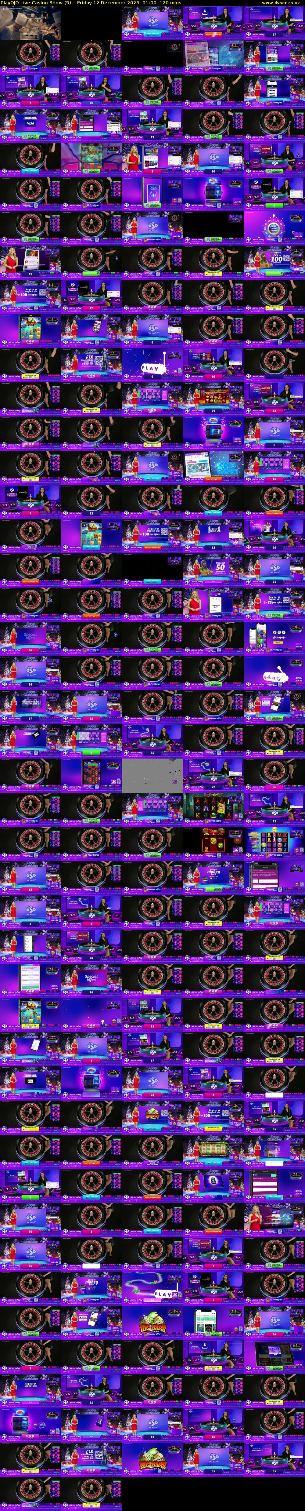 PlayOJO Live Casino Show (5) Friday 12 December 2025 01:00 - 03:00