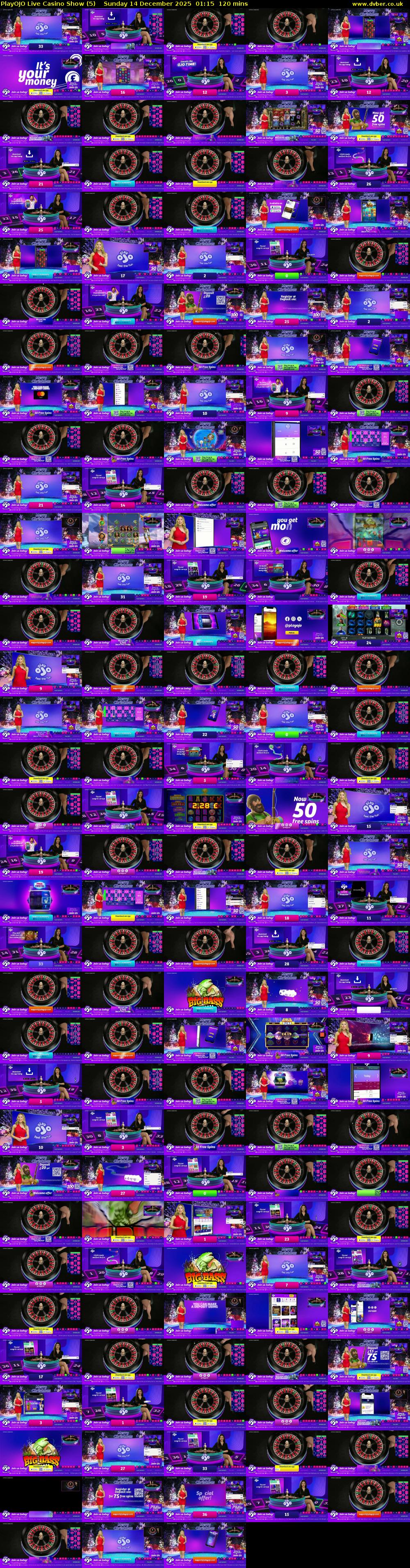 PlayOJO Live Casino Show (5) Sunday 14 December 2025 01:15 - 03:15