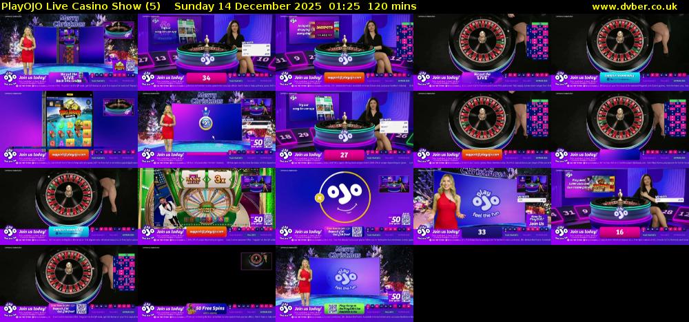 PlayOJO Live Casino Show (5) Sunday 14 December 2025 01:25 - 03:25