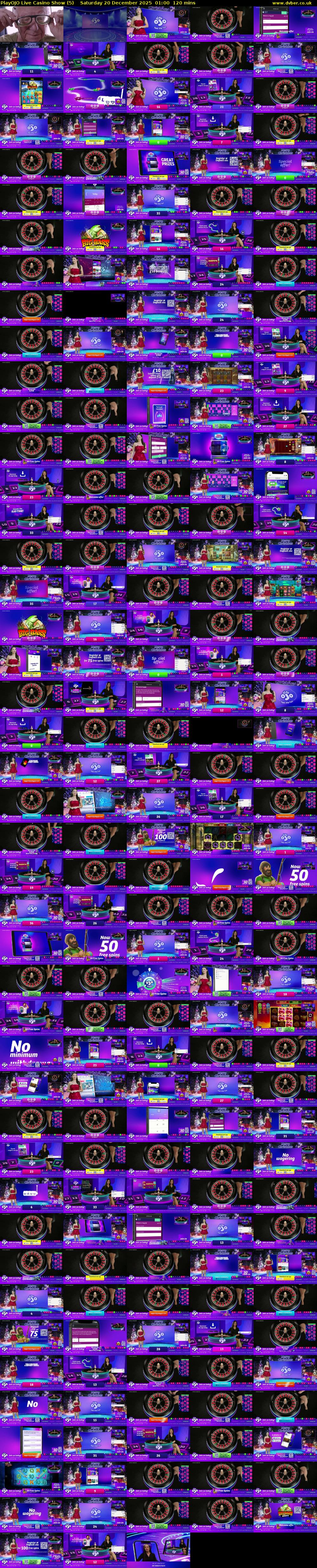 PlayOJO Live Casino Show (5) Saturday 20 December 2025 01:00 - 03:00
