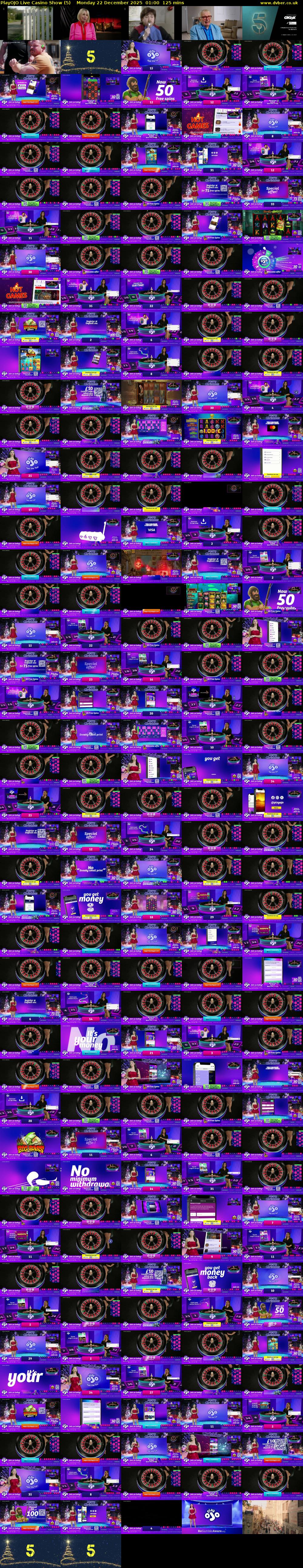 PlayOJO Live Casino Show (5) Monday 22 December 2025 01:00 - 03:05