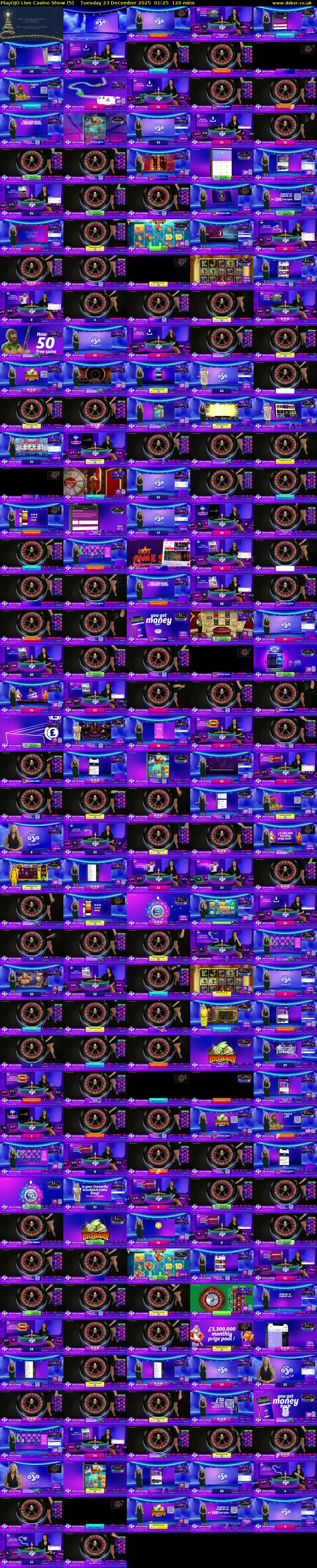 PlayOJO Live Casino Show (5) Tuesday 23 December 2025 01:25 - 03:25