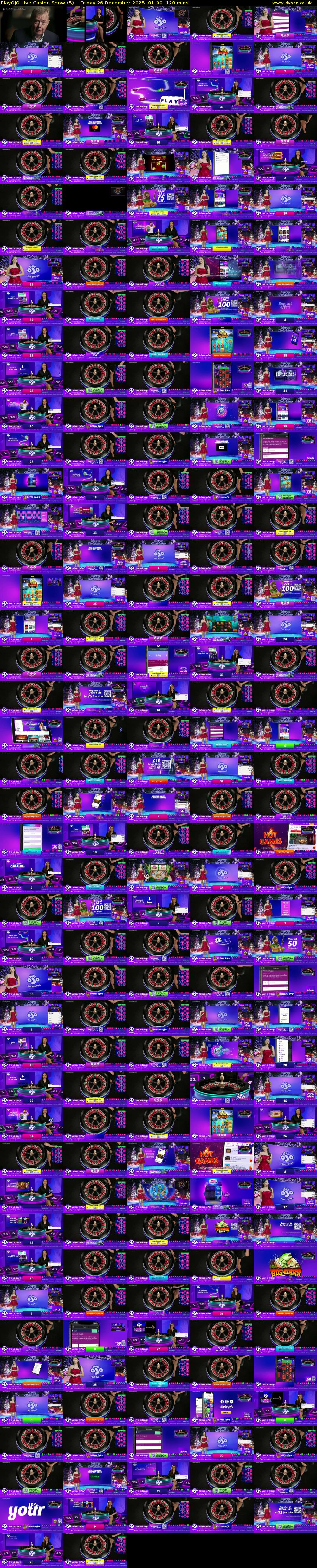 PlayOJO Live Casino Show (5) Friday 26 December 2025 01:00 - 03:00