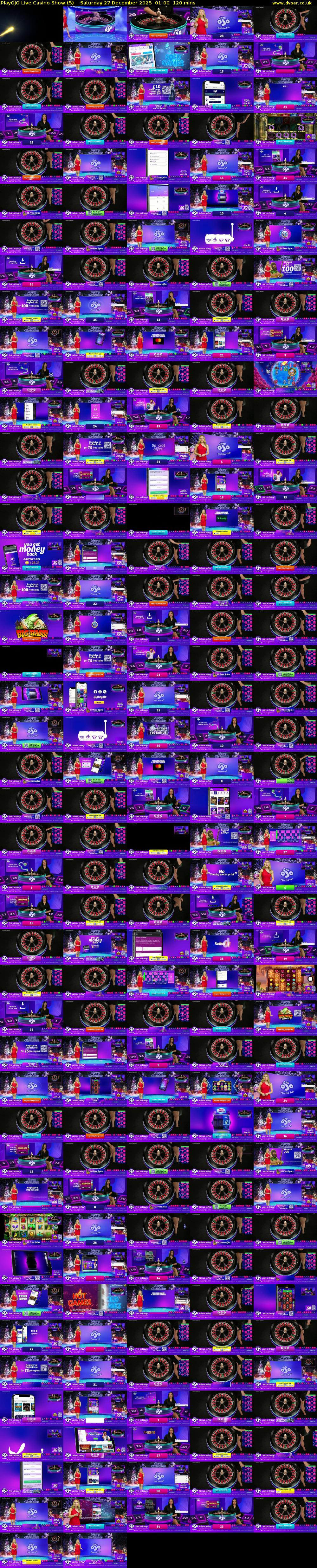 PlayOJO Live Casino Show (5) Saturday 27 December 2025 01:00 - 03:00