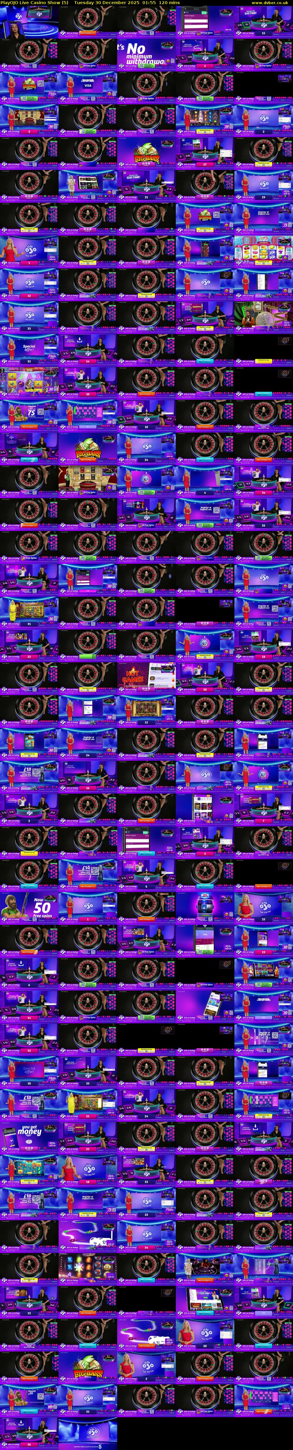 PlayOJO Live Casino Show (5) Tuesday 30 December 2025 01:55 - 03:55