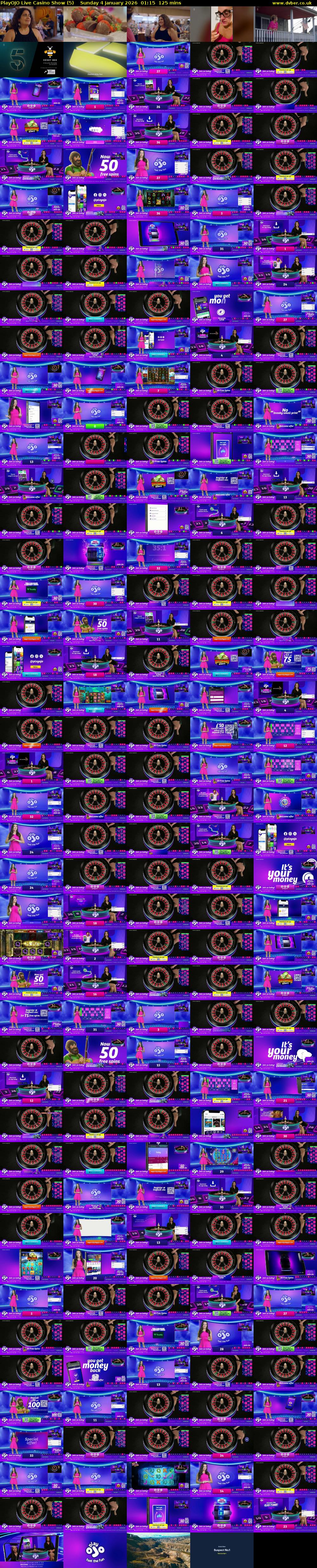 PlayOJO Live Casino Show (5) Sunday 4 January 2026 01:15 - 03:20