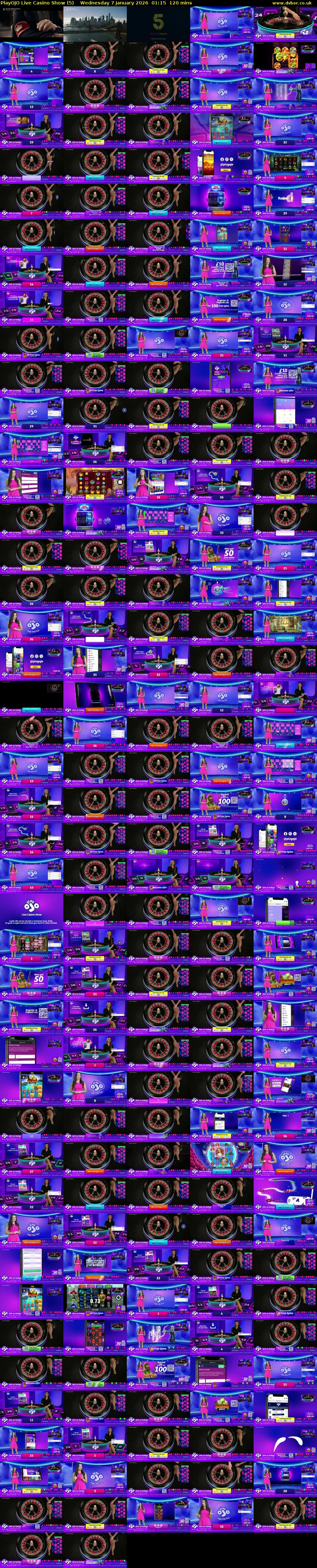 PlayOJO Live Casino Show (5) Wednesday 7 January 2026 01:15 - 03:15