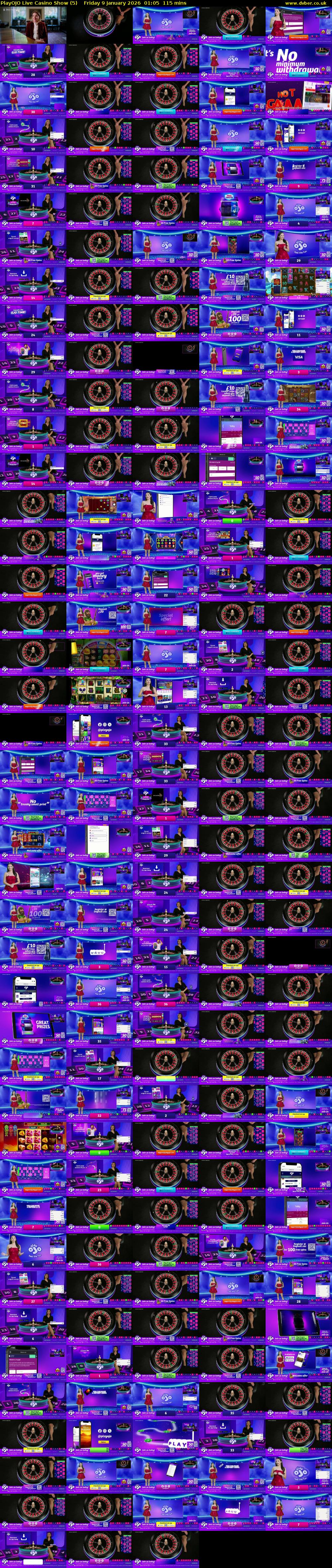 PlayOJO Live Casino Show (5) Friday 9 January 2026 01:05 - 03:00