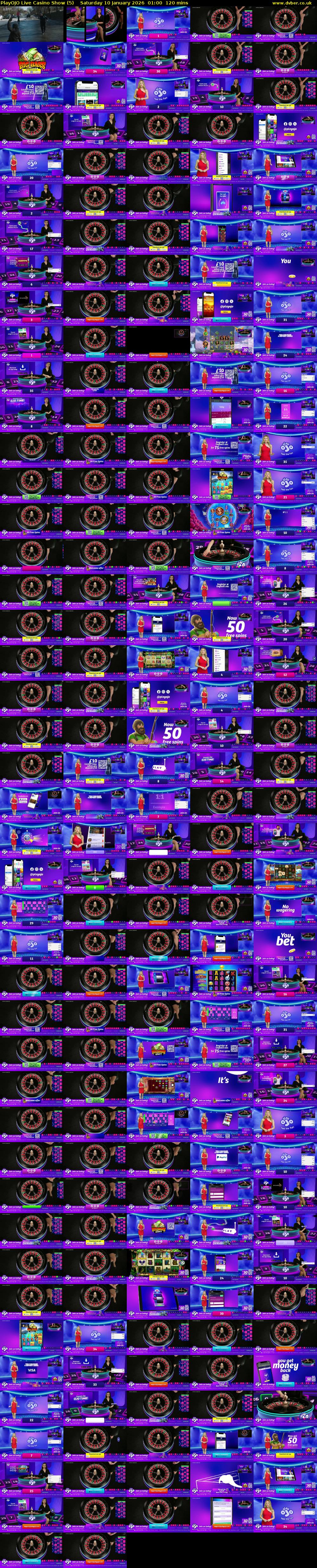 PlayOJO Live Casino Show (5) Saturday 10 January 2026 01:00 - 03:00