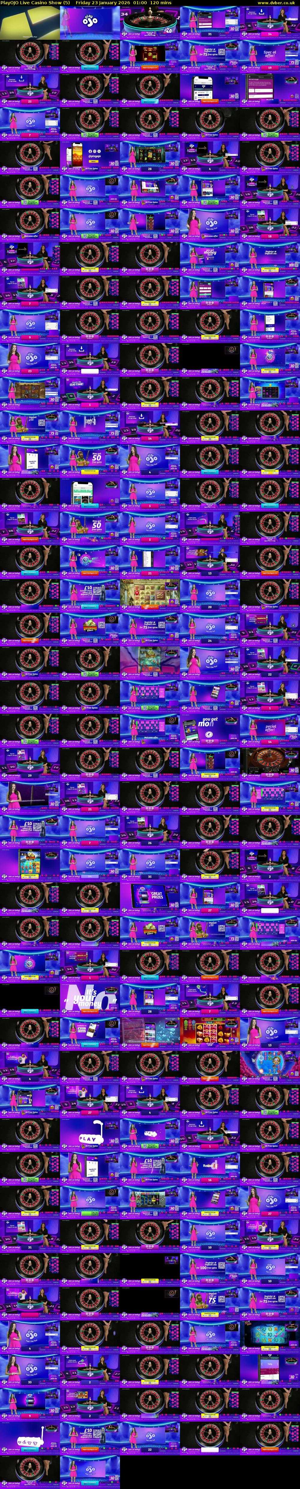 PlayOJO Live Casino Show (5) Friday 23 January 2026 01:00 - 03:00