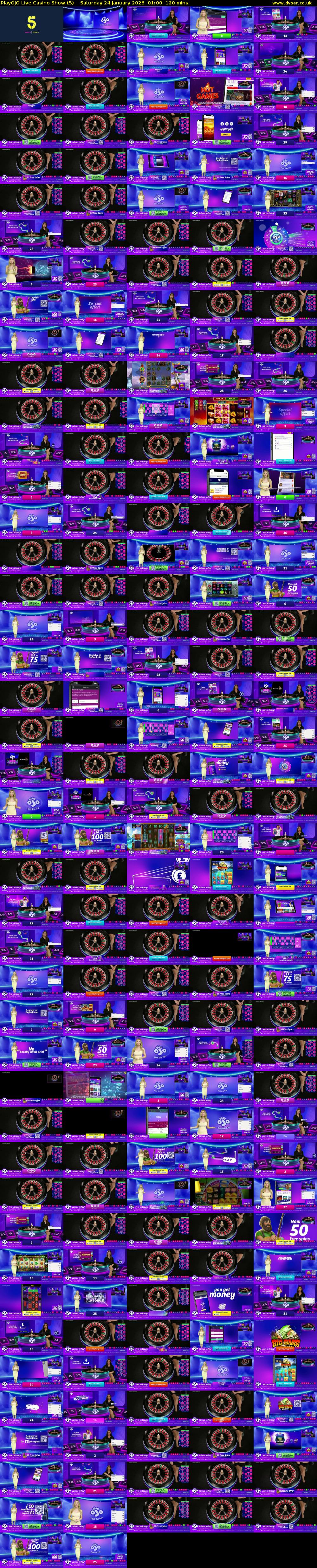 PlayOJO Live Casino Show (5) Saturday 24 January 2026 01:00 - 03:00