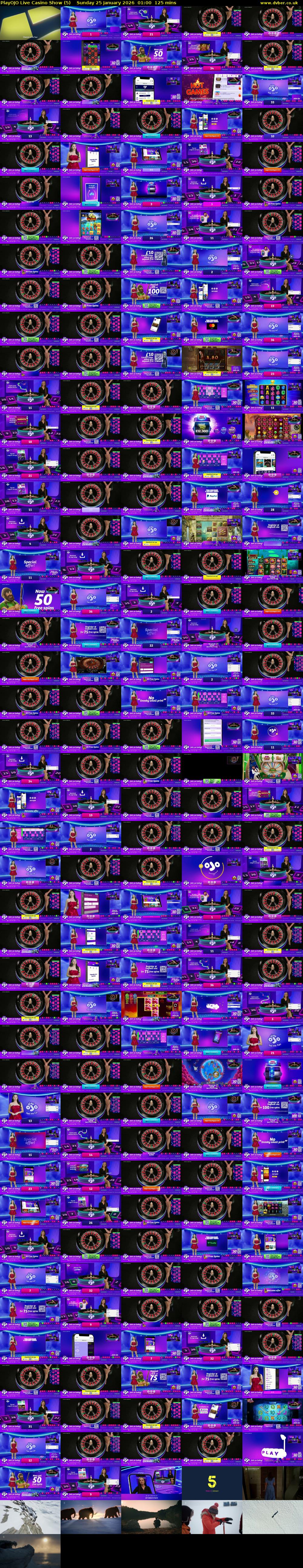 PlayOJO Live Casino Show (5) Sunday 25 January 2026 01:00 - 03:05