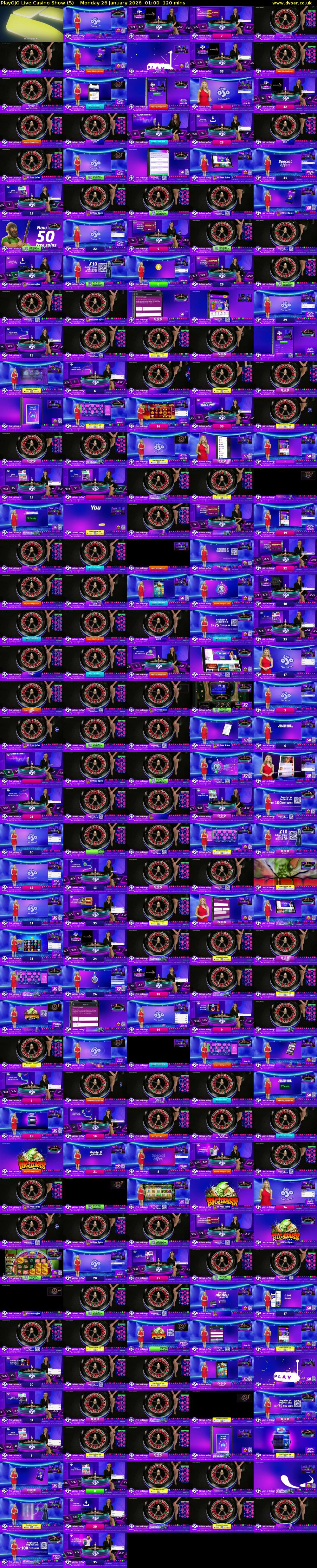 PlayOJO Live Casino Show (5) Monday 26 January 2026 01:00 - 03:00