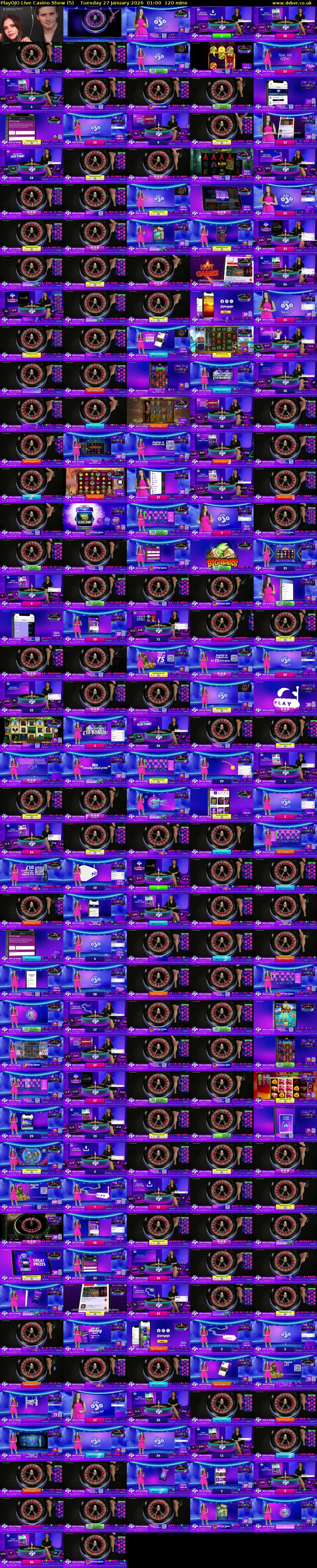 PlayOJO Live Casino Show (5) Tuesday 27 January 2026 01:00 - 03:00