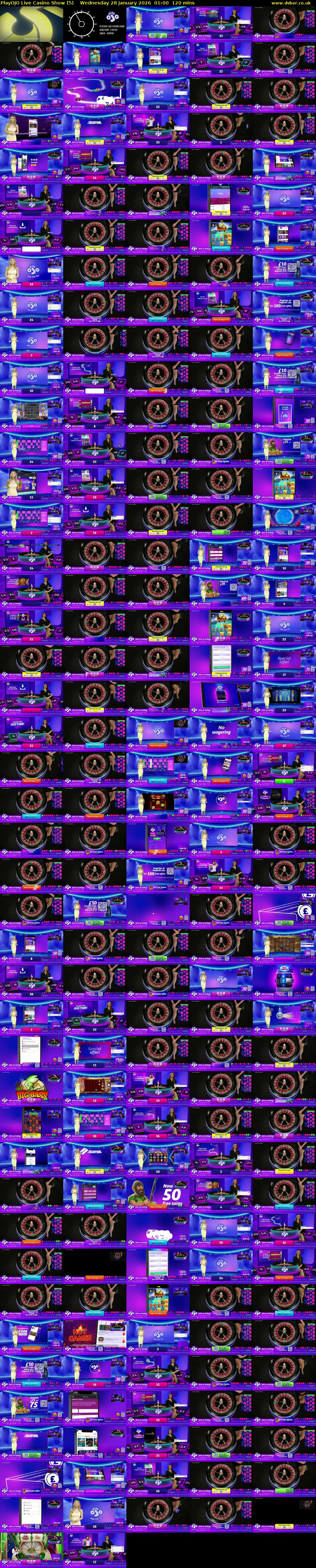 PlayOJO Live Casino Show (5) Wednesday 28 January 2026 01:00 - 03:00